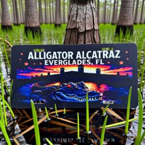 Alligator Alcatraz Style #1 License Plate