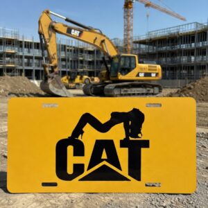 CAT yellow license plate